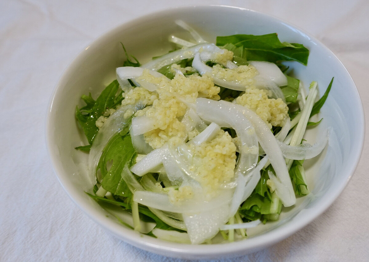 もちきびと水菜のサラダ